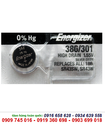 Energizer SR43SW, Pin Energizer SR43SW,386/301 Silver Oxide 1,55V chính hãng